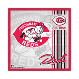 Fan Creations Cincinnati Reds Album Design Wood 10x10 Sign - Special Order Fan Gear MLB Cincinnati Reds