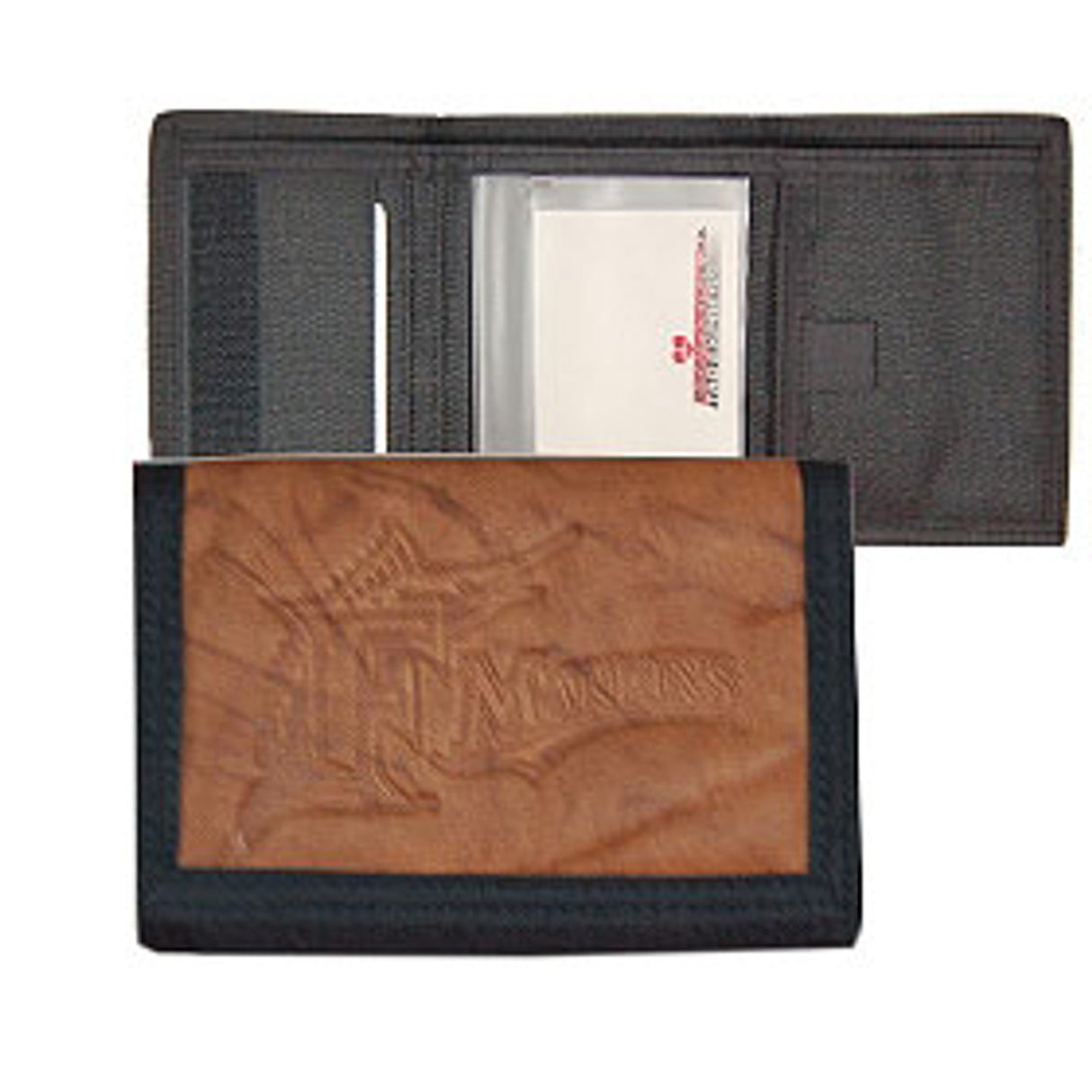 Rico Industries Florida Marlins Leather/Nylon Embossed Tri-Fold Wallet Fan Gear MLB Florida Marlins