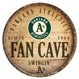 Wincraft Oakland Athletics 14 Inch Round Barrel Top Design Wood Sign - Special Order Fan Gear MLB Oakland Athletics