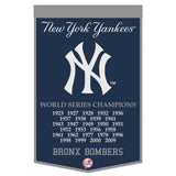 Wincraft New York Yankees Dynasty Champ Design Wool Banner 24x38 Fan Gear MLB New York Yankees