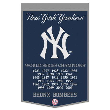 Wincraft New York Yankees Dynasty Champ Design Wool Banner 24x38 Fan Gear MLB New York Yankees