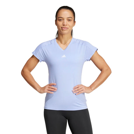 adidas Women's Aeroready Train Essentials Minimal Branding V-Neck T-Shirt Womens Apparel Shirts & Tops