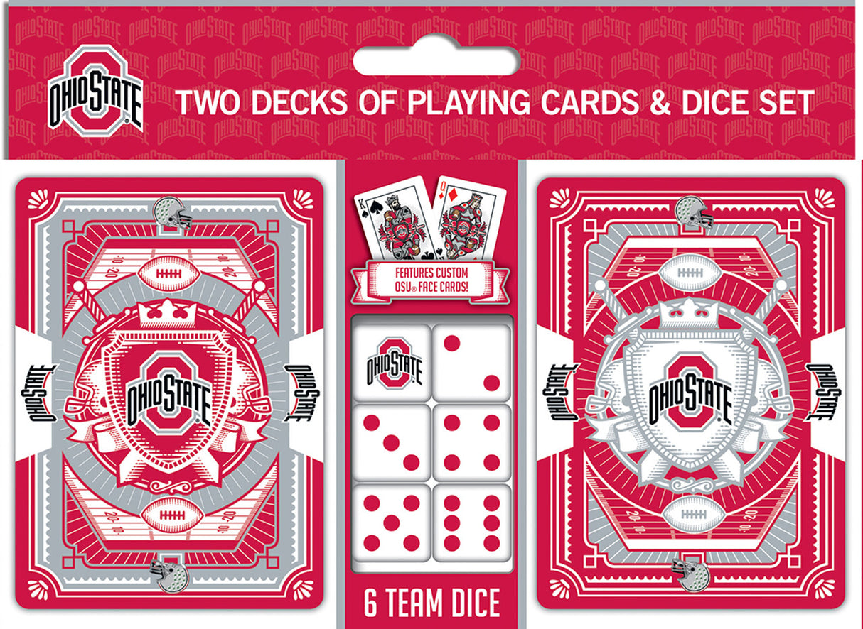 Masterpieces Puzzle Company Ohio State Buckeyes Playing Cards and Dice Set Fan Gear NCAA Ohio State Buckeyes