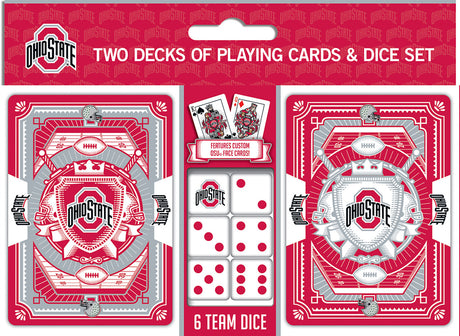 Masterpieces Puzzle Company Ohio State Buckeyes Playing Cards and Dice Set Fan Gear NCAA Ohio State Buckeyes