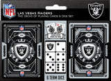 Masterpieces Puzzle Company Las Vegas Raiders Playing Cards and Dice Set Fan Gear NFL Las Vegas Raiders