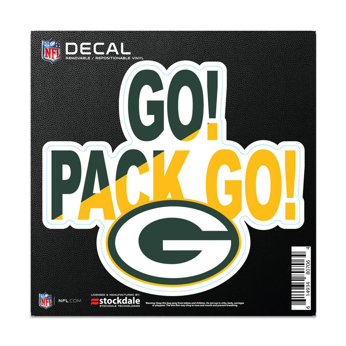 Wincraft Green Bay Packers All Surface Slogan Decal 6x6 Fan Gear NFL Green Bay Packers
