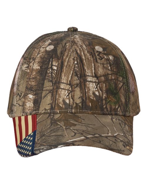 Kati Camo Woven USA Flag Mesh Cap Headwear