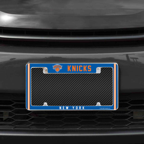 Rico Industries NBA  New York Knicks Classic 12" x 6" Chrome License Plate Frame-1