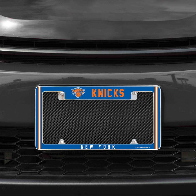 Rico Industries NBA  New York Knicks Classic 12" x 6" Chrome License Plate Frame-1