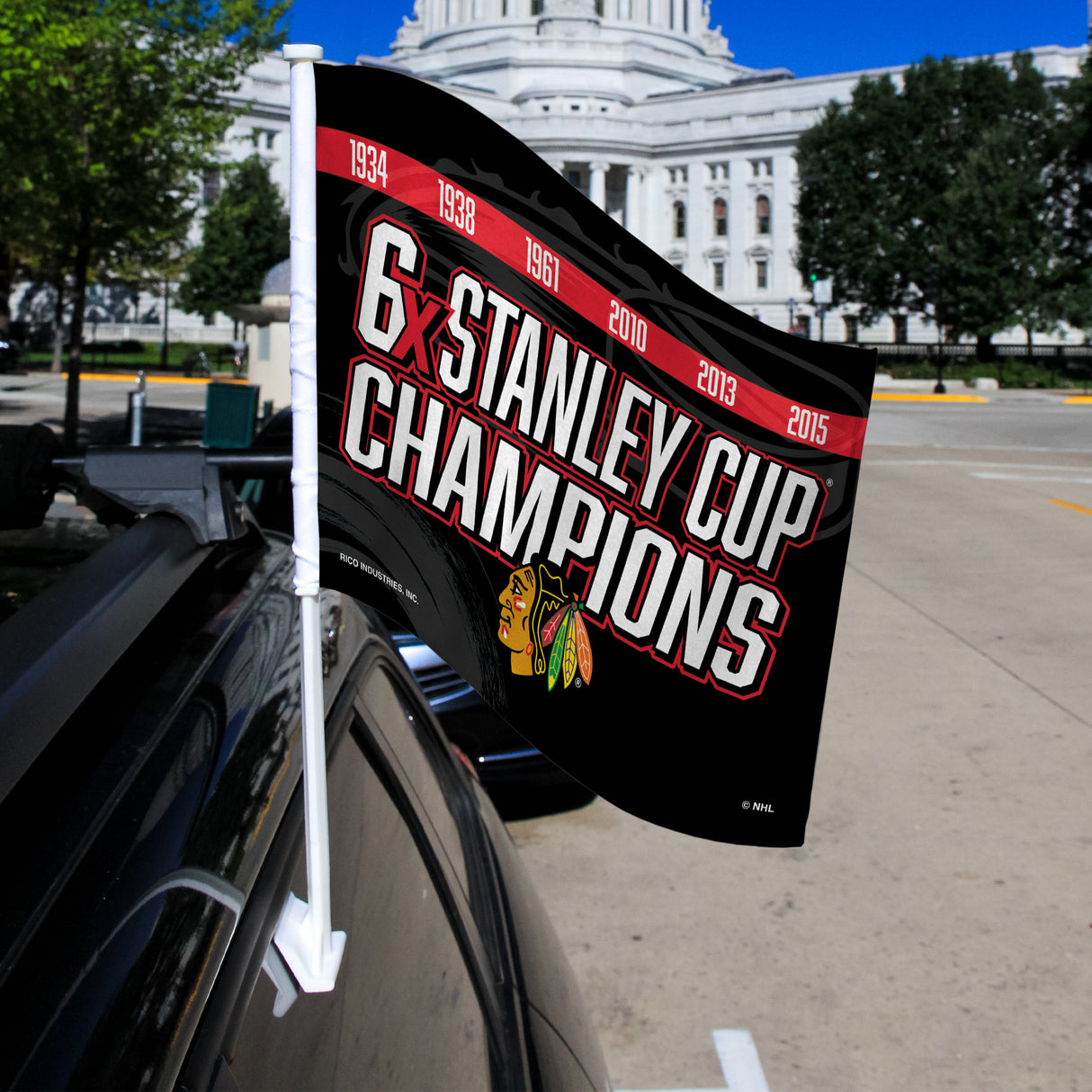 NHL Chicago Blackhawks Car Flag Fan Gear NHL Chicago Blackhawks