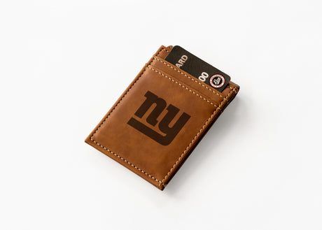 NFL New York Giants Laser Engraved Front Pocket Wallet Fan Gear NFL New York Giants