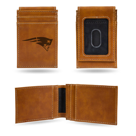 NFL New England Patriots Laser Engraved Front Pocket Wallet Fan Gear NFL New England Patriots
