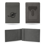 NFL Miami Dolphins Laser Engraved Front Pocket Wallet Fan Gear NFL Miami Dolphins