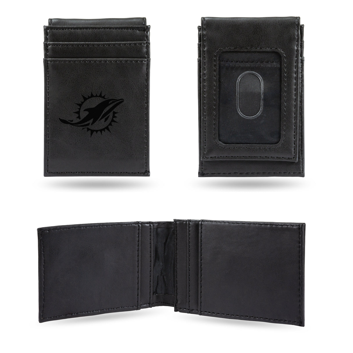NFL Miami Dolphins Laser Engraved Front Pocket Wallet Fan Gear NFL Miami Dolphins