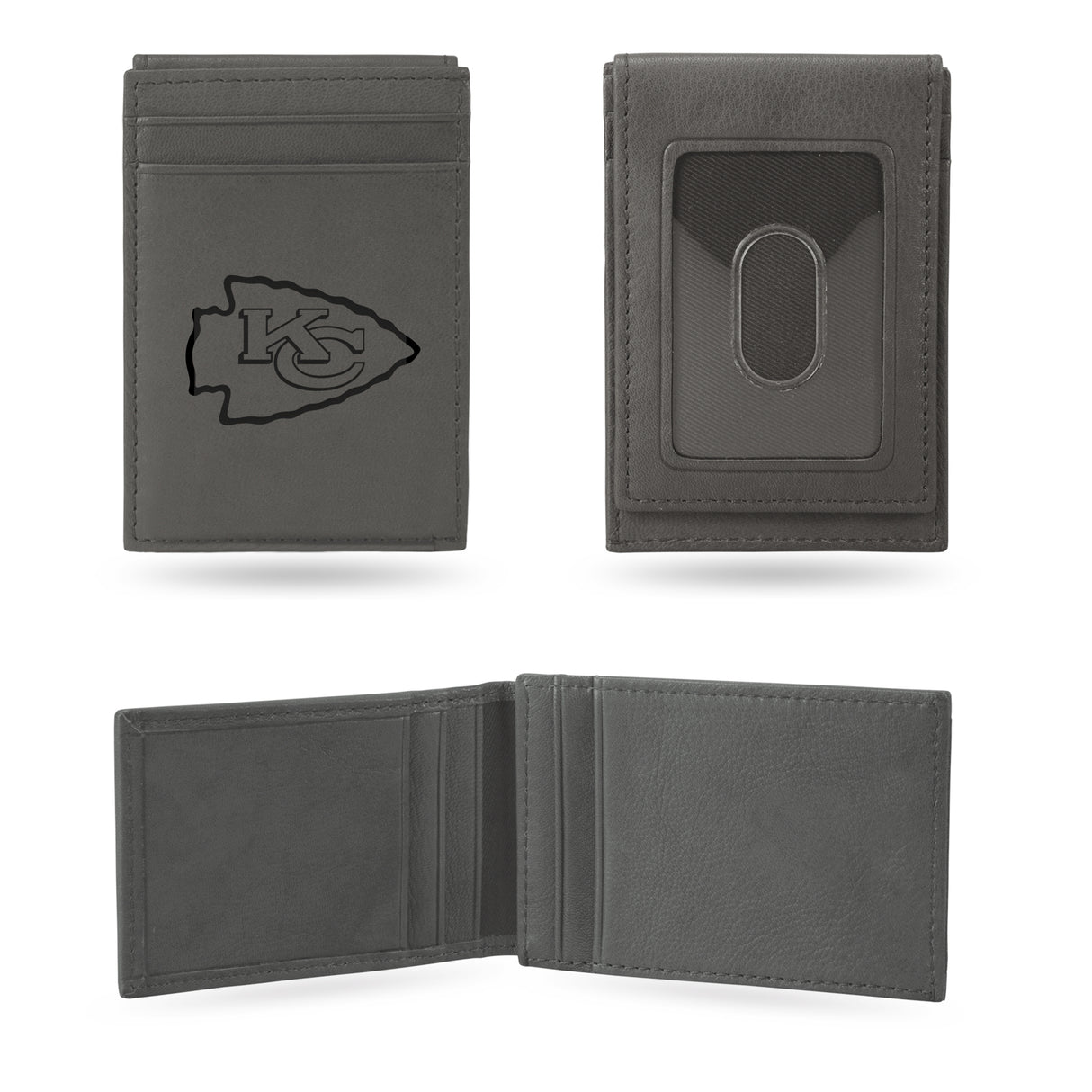 NFL Kansas City Chiefs Laser Engraved Front Pocket Wallet Fan Gear NFL Kansas City Chiefs