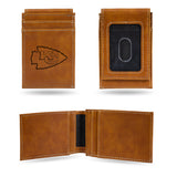 NFL Kansas City Chiefs Laser Engraved Front Pocket Wallet Fan Gear NFL Kansas City Chiefs
