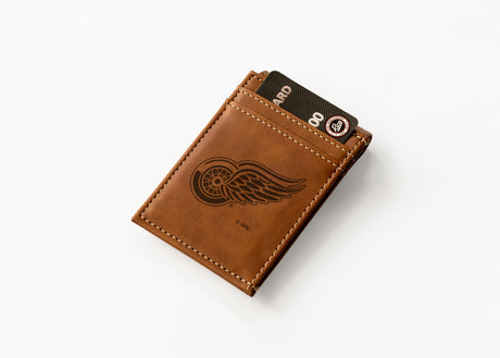 NHL Detroit Red Wings Laser Engraved Front Pocket Wallet Fan Gear NHL Detroit Red Wings
