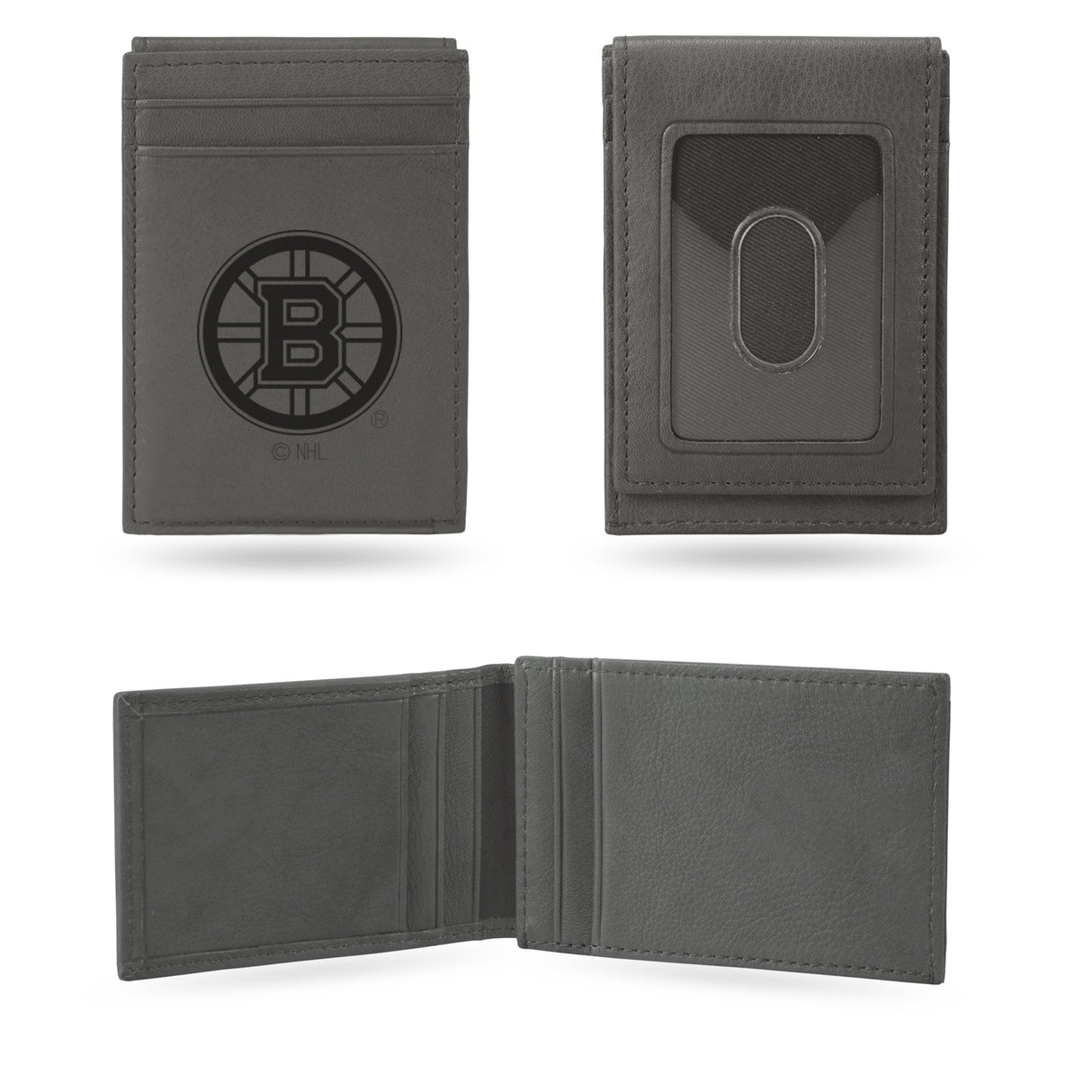 NHL Boston Bruins Laser Engraved Front Pocket Wallet Fan Gear NHL Boston Bruins