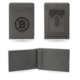 NHL Boston Bruins Laser Engraved Front Pocket Wallet Fan Gear NHL Boston Bruins