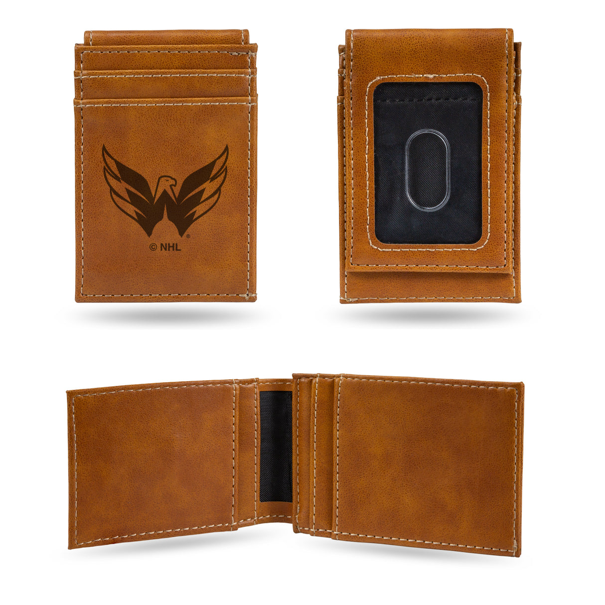 NHL Washington Capitals Laser Engraved Front Pocket Wallet Fan Gear NHL Washington Capitals