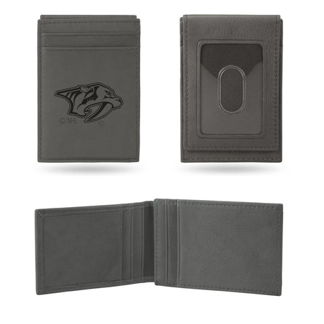 NHL Nashville Predators Laser Engraved Front Pocket Wallet Fan Gear NHL Nashville Predators