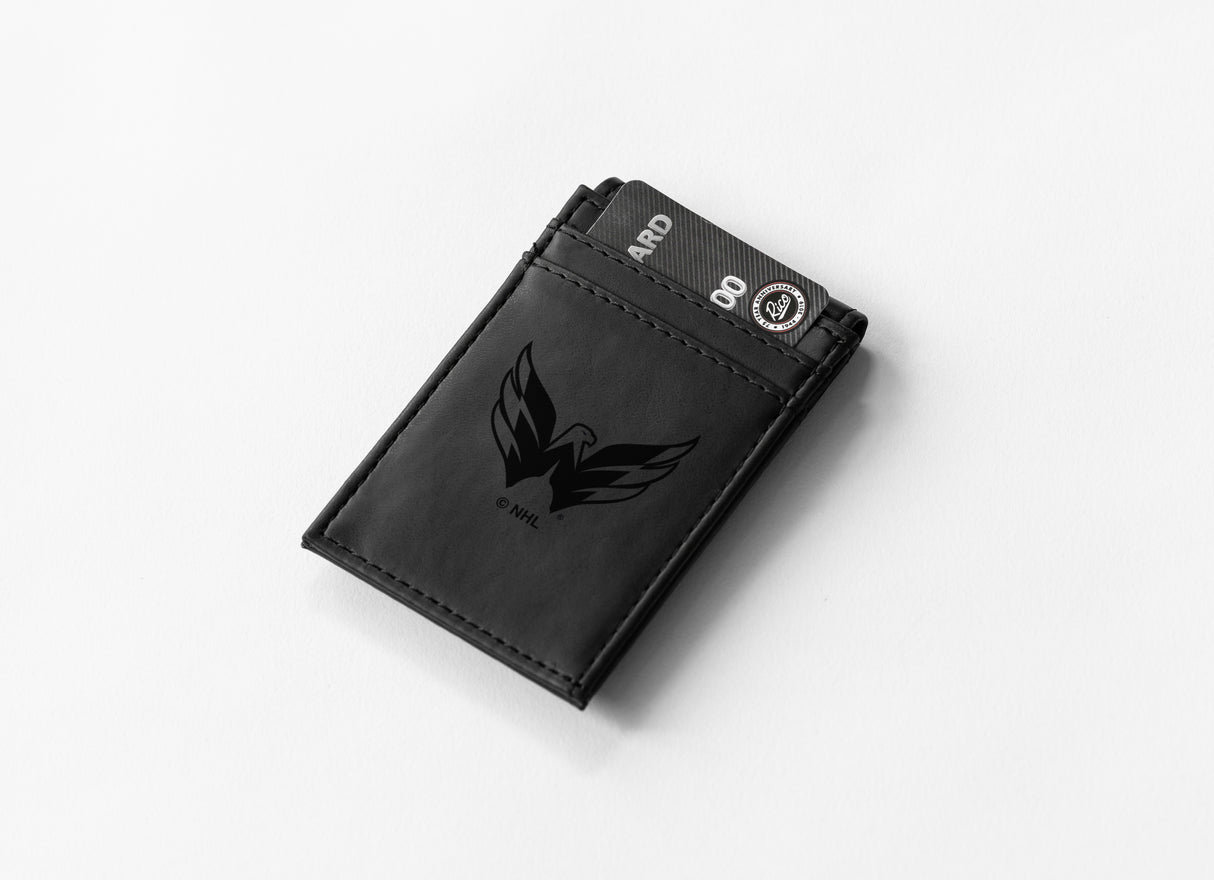 NHL Washington Capitals Laser Engraved Front Pocket Wallet Fan Gear NHL Washington Capitals