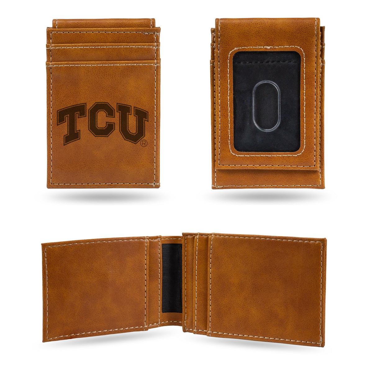 NCAA TCU Horned Frogs Laser Engraved Front Pocket Wallet Fan Gear NCAA TCU Horned Frogs