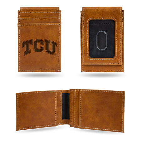 NCAA TCU Horned Frogs Laser Engraved Front Pocket Wallet Fan Gear NCAA TCU Horned Frogs
