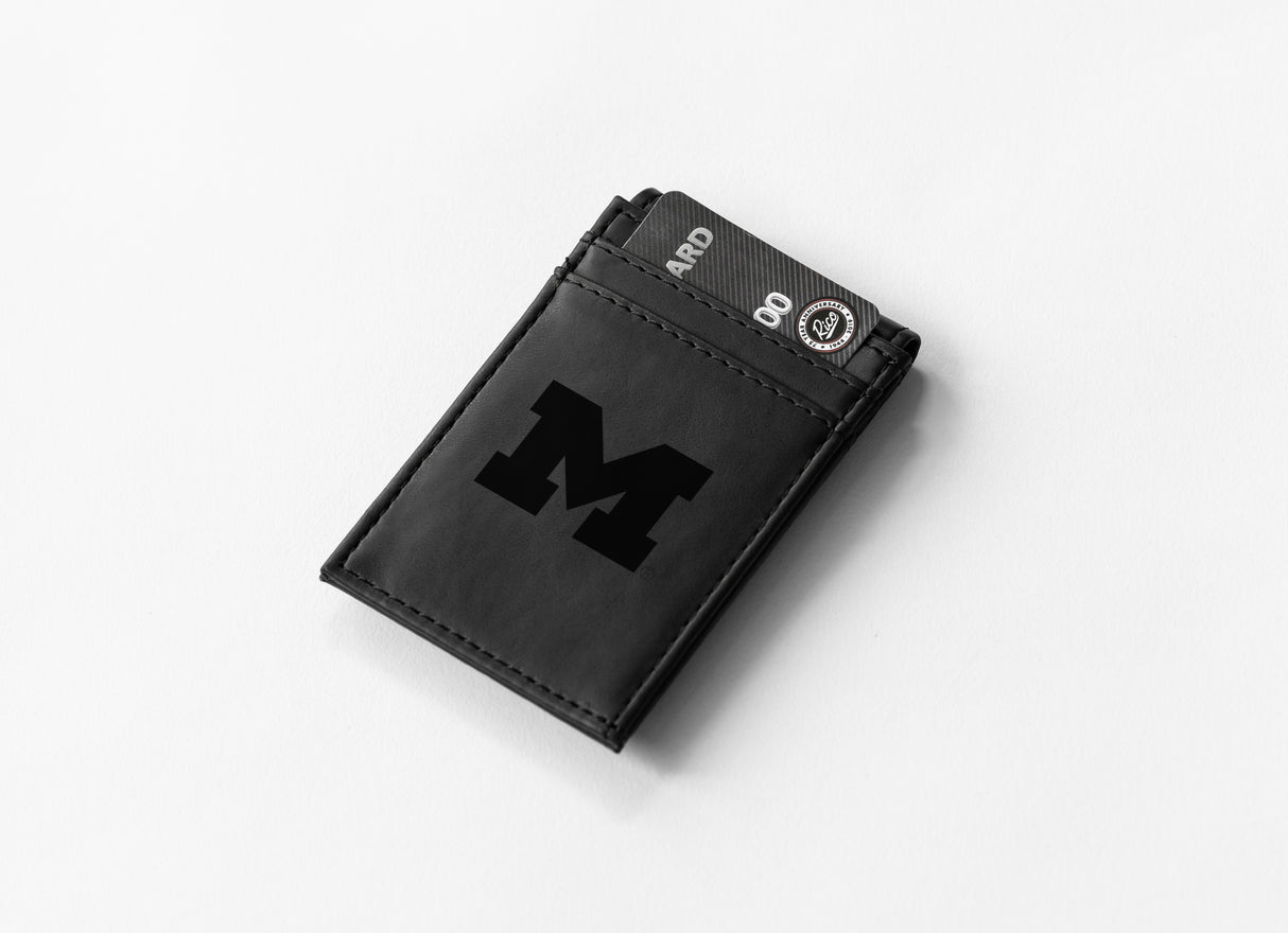 NCAA Michigan Wolverines Laser Engraved Front Pocket Wallet Fan Gear NCAA Michigan Wolverines