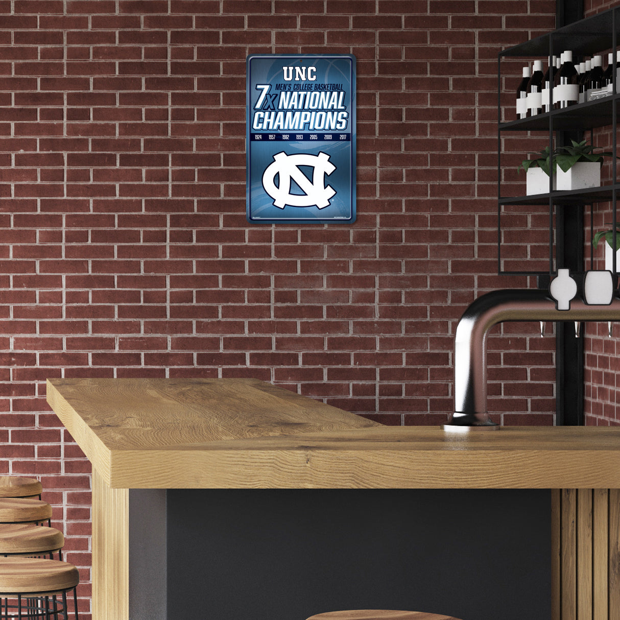 NCAA North Carolina Tar Heels Large Metal Sign Fan Gear NCAA North Carolina Tar Heels