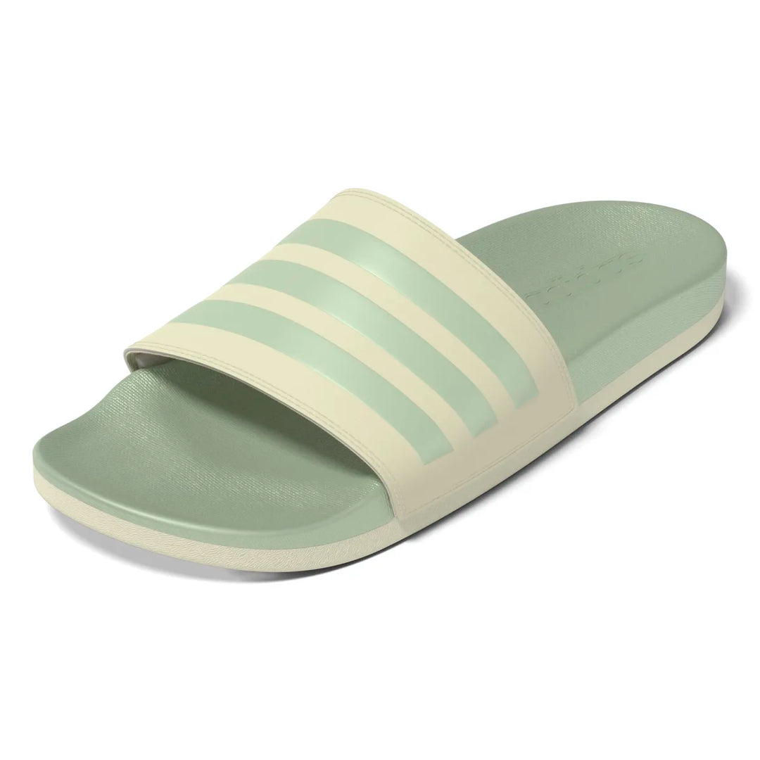 Adidas Women s Adilette Comfort Slide Wonder White Linen green linen Green 9