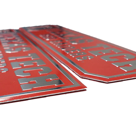 Fanmats Alabama Crimson Tide 2 Piece Heavy Duty Aluminum Embossed Truck Emblem Set Fan Gear NCAA Alabama Crimson Tide