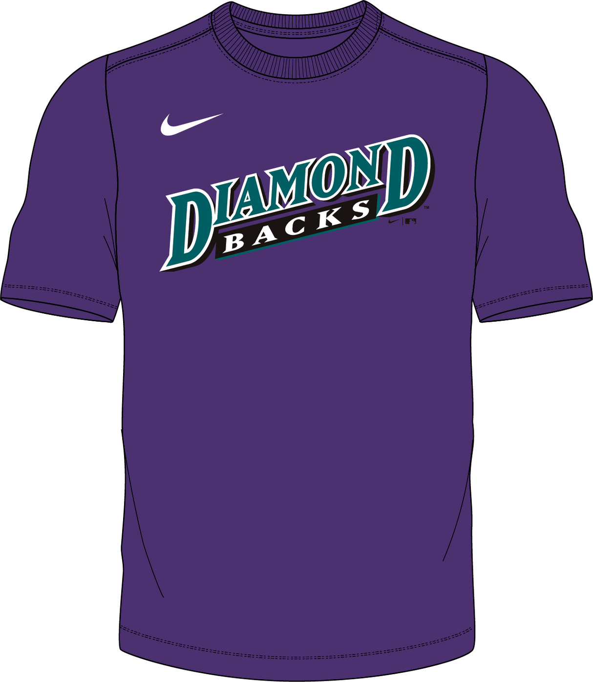 Nike Arizona Diamondbacks Youth Crew Neck Synthetic Tee