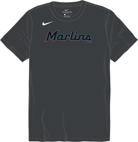 Nike Miami Marlins Youth Institutional Short Sleeve Cotton Tee Fan Gear MLB Miami Marlins
