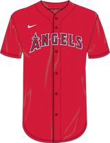 Nike Los Angeles Angels Youth Institutional Full Button Jersey Fan Gear MLB Los Angeles Angels