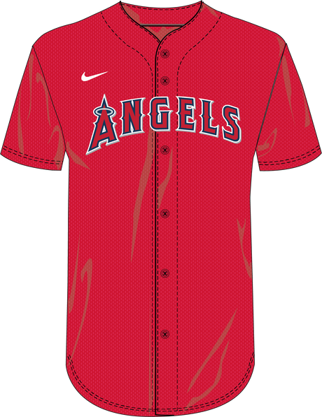 Nike Los Angeles Angels Youth Institutional Full Button Jersey Fan Gear MLB Los Angeles Angels