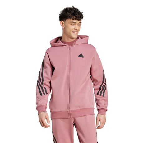 adidas Men's Future Icons 3-Stripes Full Zip Hoodie Mens Apparel Sweatshirts & Fleece
