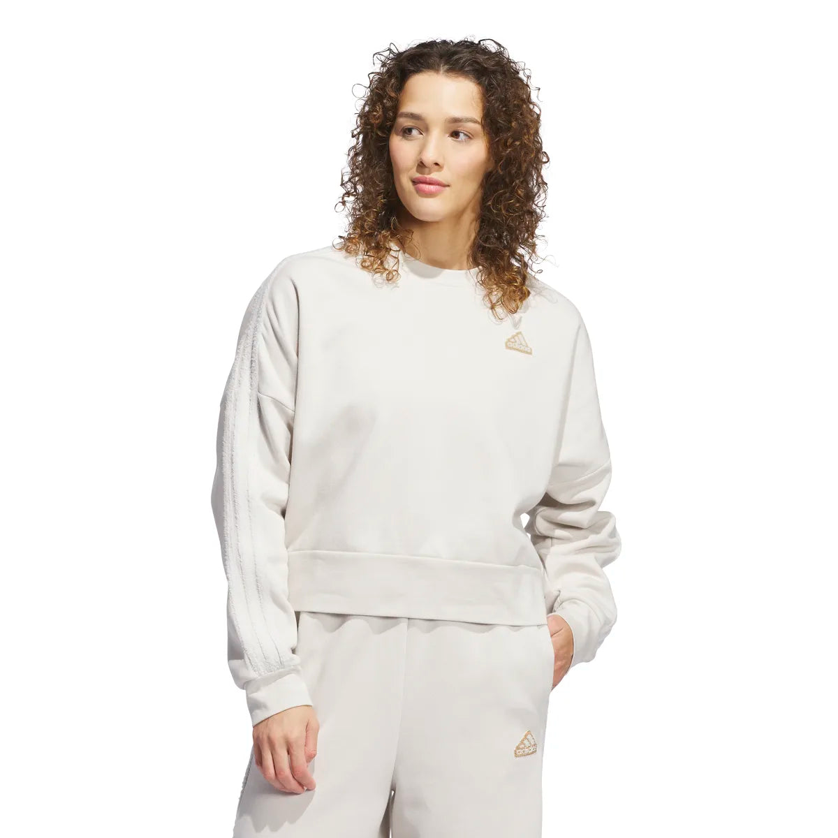 adidas Women's Coze 3-Stripes Crew Womens Apparel Sweatshirts & Fleece