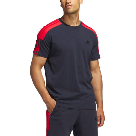 adidas Men's Essentials 3-Stripes Color Block T-Shirt Mens Apparel Shirts & Tops