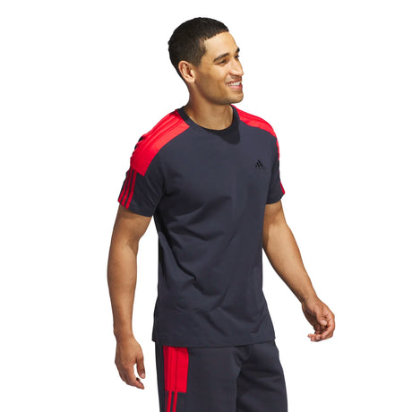 adidas Men's Essentials 3-Stripes Color Block T-Shirt Mens Apparel Shirts & Tops