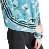 adidas Women's Essentials 3-Stripes Cropped 1/4 Zip Womens Apparel Sweatshirts & Fleece