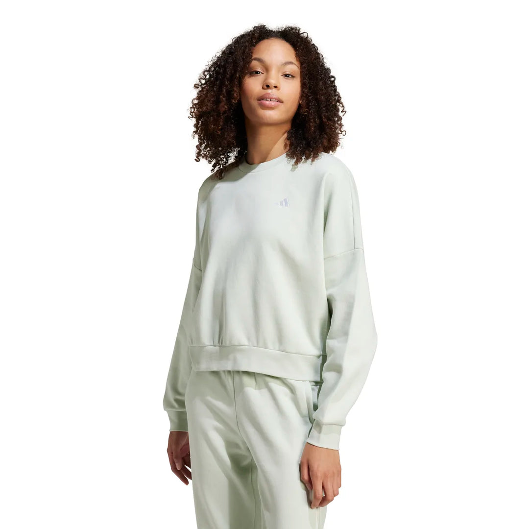 adidas Women s Essentials Feel Cozy Sweatshirt SHADOW FIG 2XS