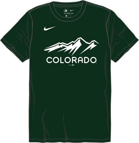 Nike Colorado Rockies Youth Crew Neck Synthetic City Connect Tee Fan Gear MLB Colorado Rockies