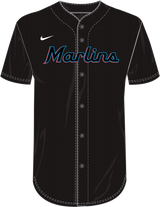 Nike Miami Marlins Youth Institutional Full Button Jersey Fan Gear MLB Miami Marlins