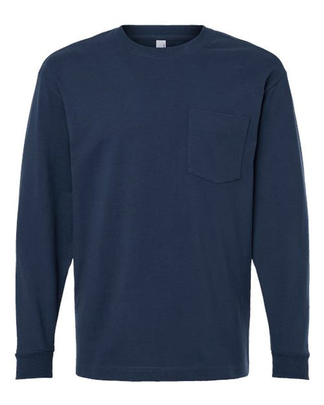 American Apparel Men's Super Heavyweight Long Sleeve Pocket Tee Mens Apparel Shirts & Tops
