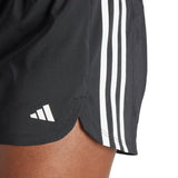 adidas Women's Pacer Training 3-Stripes High-Rise Shorts Womens Apparel Shorts
