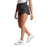adidas Women's Pacer Training 3-Stripes Woven High Rise Shorts Womens Apparel Shorts