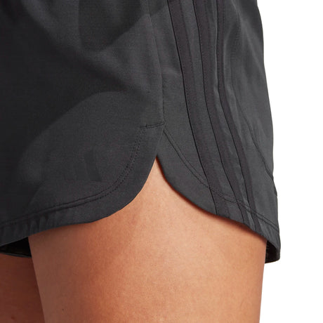 adidas Women's Pacer Training 3-Stripes Woven High Rise Shorts Womens Apparel Shorts