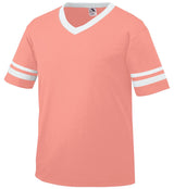 Augusta Sportswear V-Neck Jersey with Striped Sleeve Mens Apparel Shirts & Tops