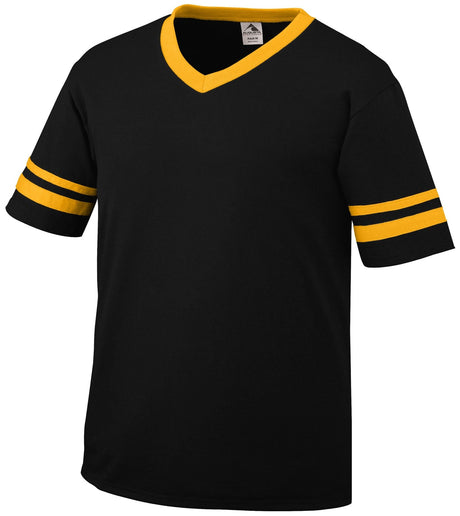 Augusta Sportswear V-Neck Jersey with Striped Sleeve Mens Apparel Shirts & Tops